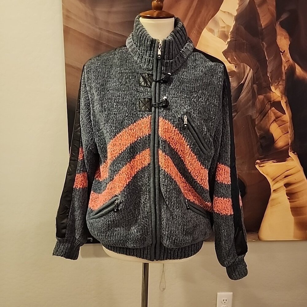 Jamie Sadock Women Full Zip Jacket Size M Multi-Color Mock Neck Long Sleeve